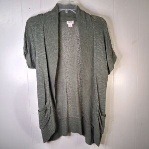 Mossimo Supply Co. Sage Green Short Sleeve Cardigan